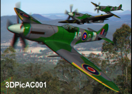 Spitfire 3D Anaglyph Photo and Render Composite with Fuji W3 3D camera and Max7